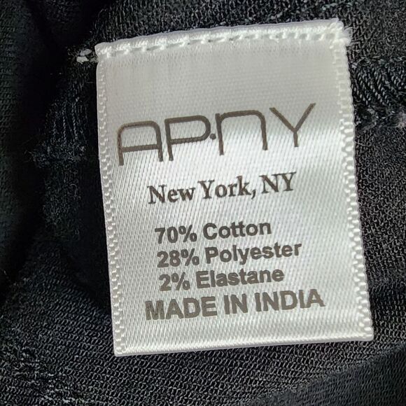 APNY Denim Jacket Women S Black Cotton Blend Graffiti Frayed Button Distressed - Picture 14 of 15